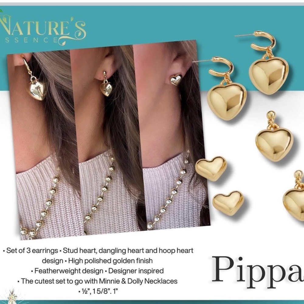 Park Lane Gold Heart Earrings Trio